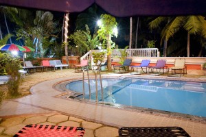 Pool with cots Pool with cots