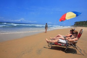 Relaxing by the beach