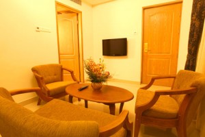 Separate sitting area in suite rooms