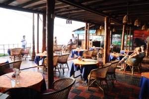 Guests enjoying food as well as views