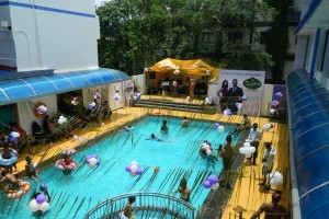 Bird's eye view of pool Bird's eye view of pool