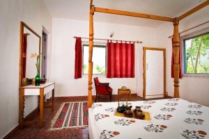 Four-poster bed view