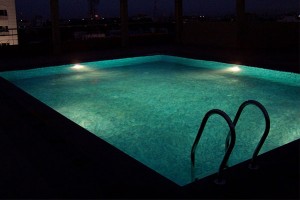 Pool View at Night