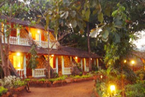 Cottage view at night