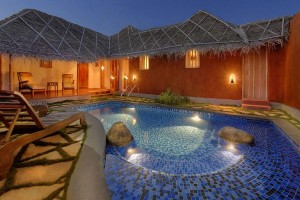 Pool hut courtyard