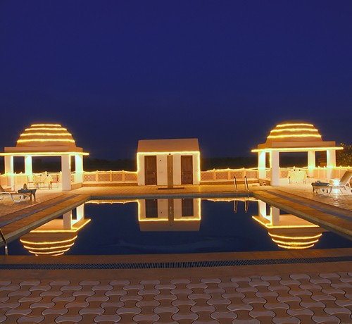 Beautifully lit up pool