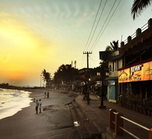 Beach view from the resort