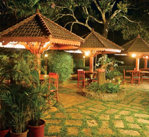 Outdoor Dining Area by Night