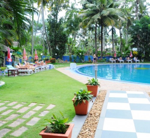 Guests relaxing by the pool