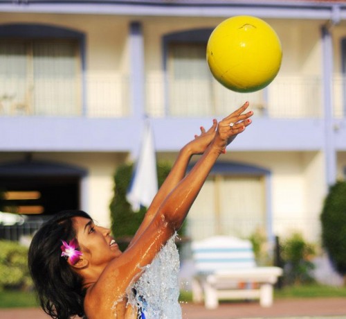 Entertainment at pool