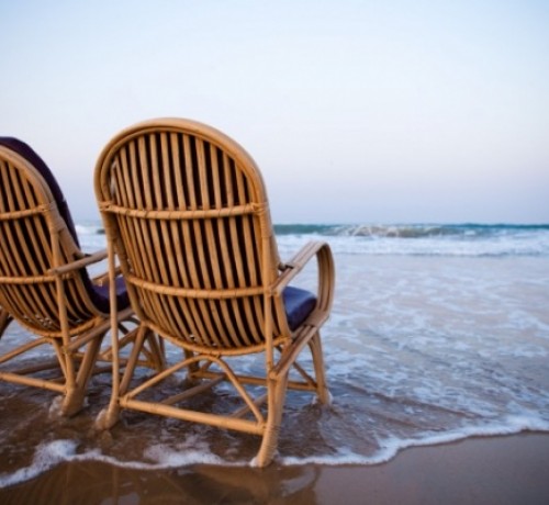 Sitting at Beach Resort