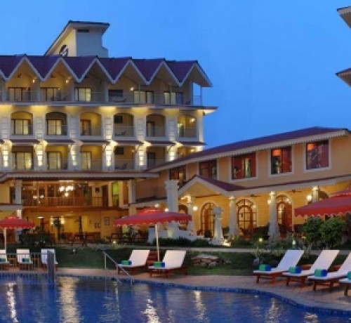 Pool Side View at Night