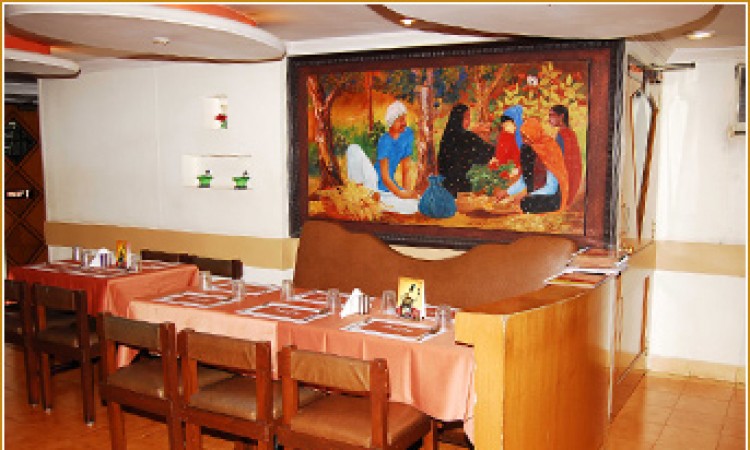 Restaurant with a beautiful painting