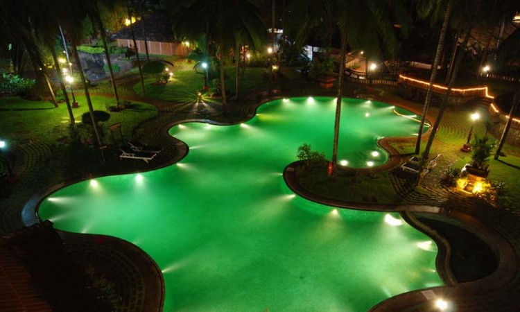 Pool View at Night