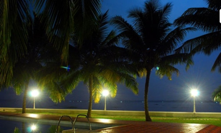 Pool View at Night
