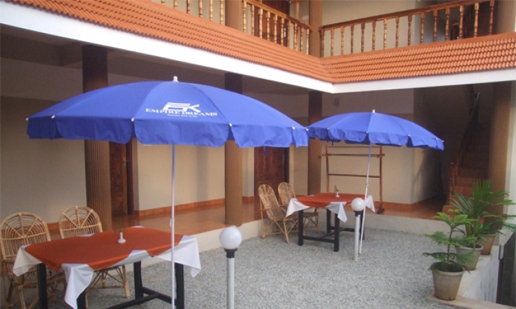 Dining under umbrella Dining under umbrella