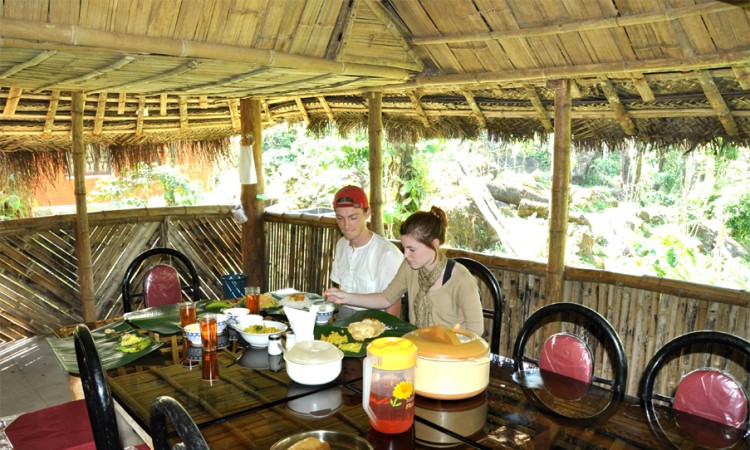 Food in woods view