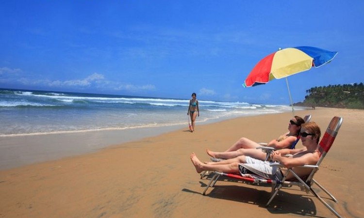 Relaxing by the beach