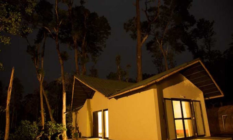 Cottage at night