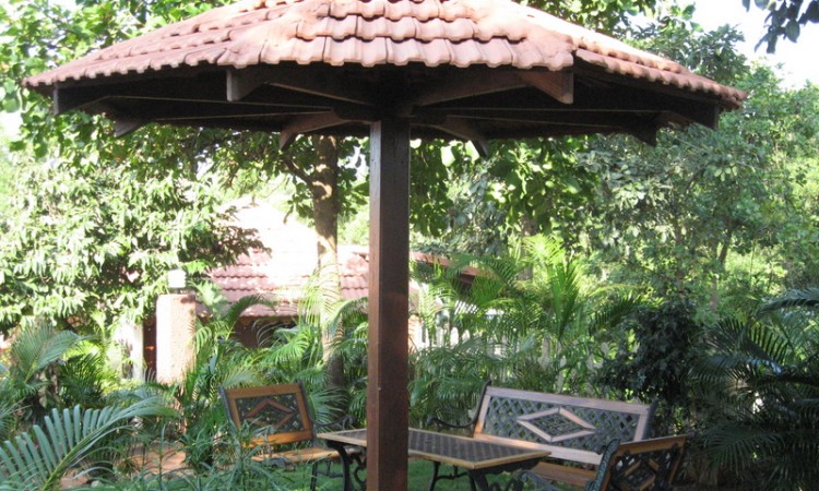 Sitting by the garden