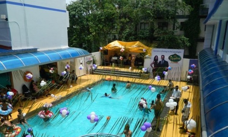 Bird's eye view of pool Bird's eye view of pool