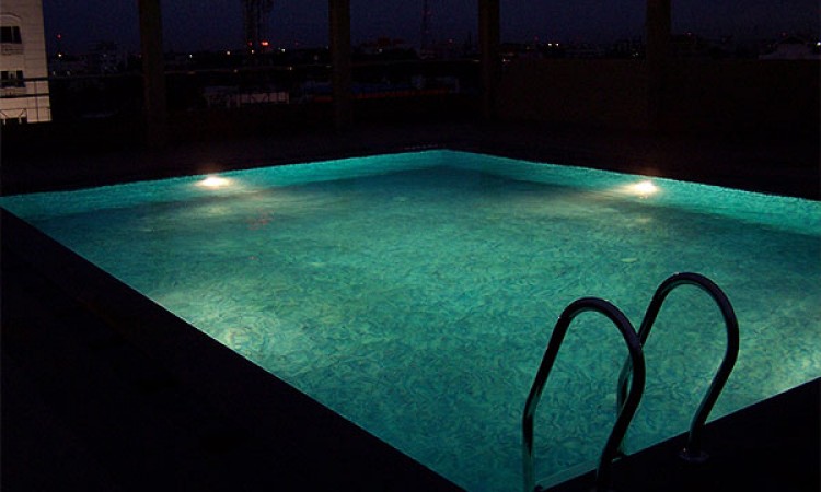 Pool View at Night